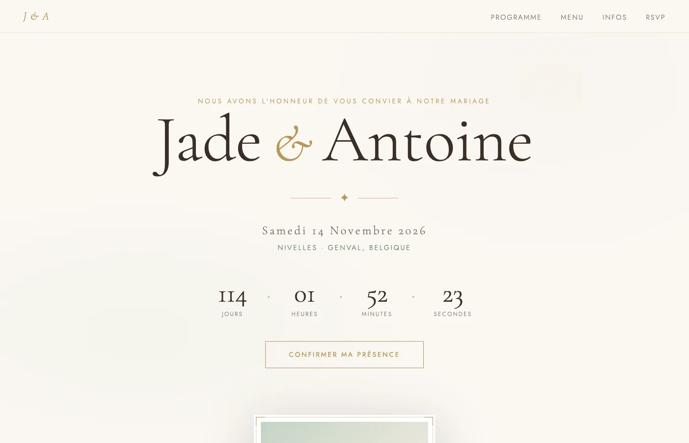 Jade & Antoine — Site de mariage